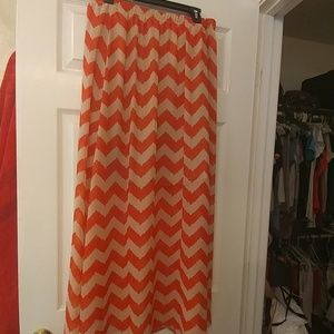 Chevron print maxi skirt